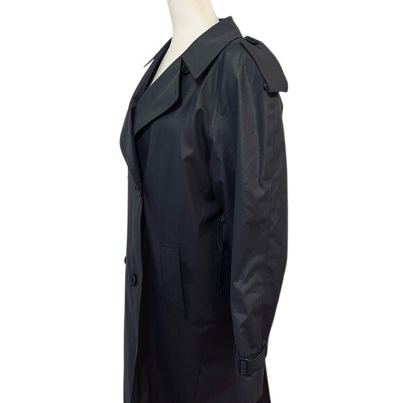 VINTAGE‎ 80's London Fog Classic Wool Lined Charcoal Grey Trench Coat Women's 12 - Picture 5 of 16
